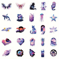 50pcs Cartoon Galaxy Series Phone Case Graffiti Sticker Waterproof DIY Creative