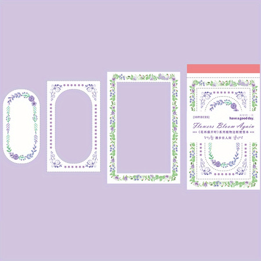 Rejuvenate Series Sticky Notes Flowers 30 Sheets Pack