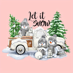 Christmas Tree Snowman Let It Snow Iron On Transfer Decals