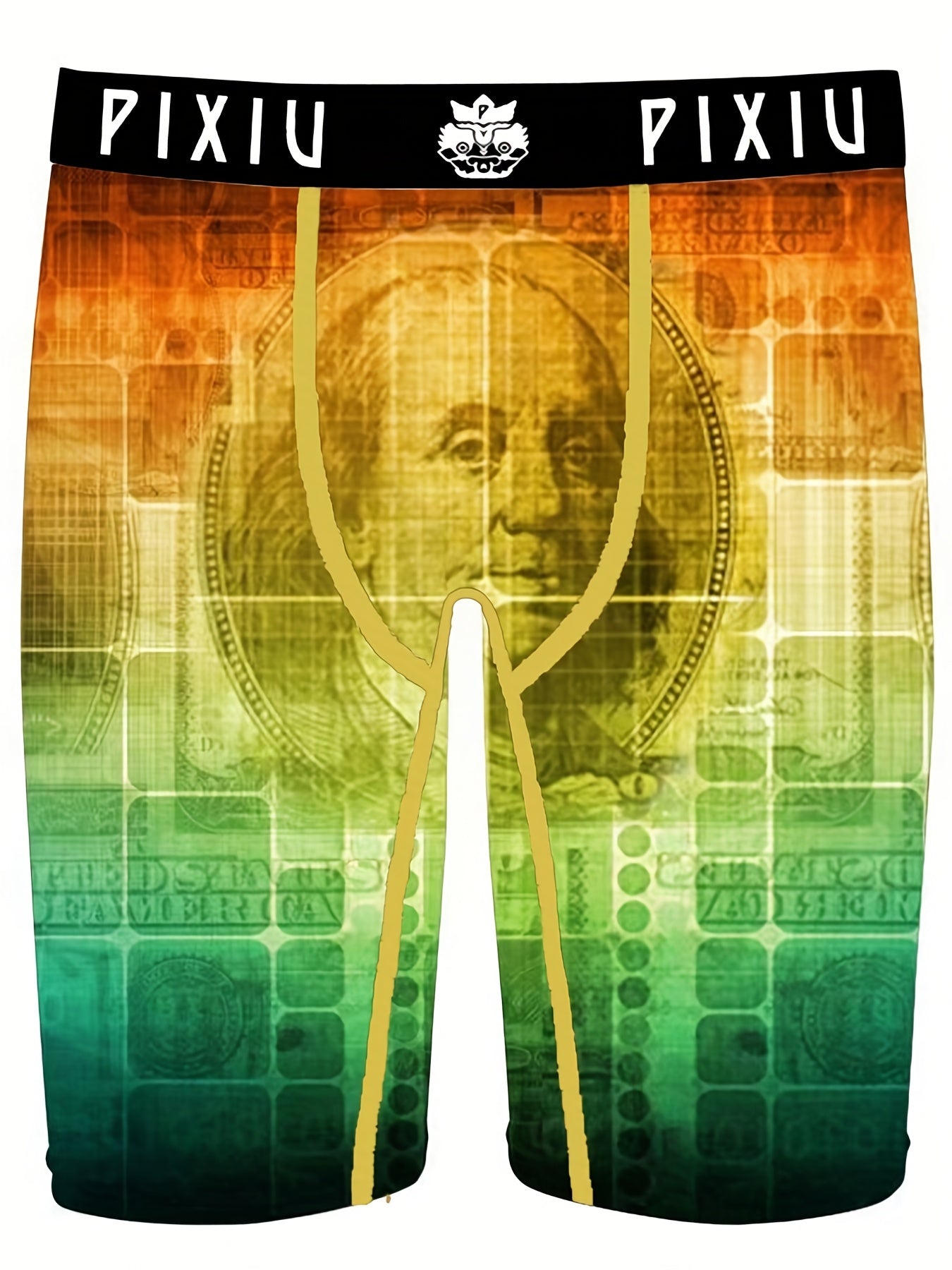 PIXIU Men's Gradient Money Graphic Sports Shorts