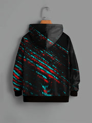 Square Pattern Hoodie For Kids Pullover Casual Hooded Long Sleeve Top