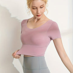 Sporty Round Neck T-Shirt with Criss Cross Straps