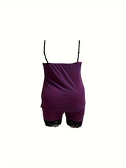 Lace Trim V Neck Stretch Camisole & Shorts 2 Piece Set
