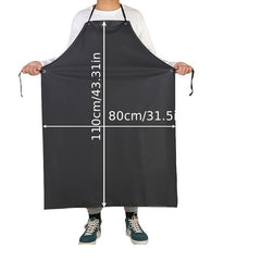2pcs PVC Apron Kitchen Sleeve Waterproof And proof Thickened Apron Soft Leather