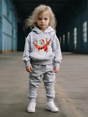 Girls 2pc Santa Claus Hooded Sweatshirt & Sweatpants Set