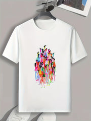 Cartoon Print Men's Graphic T-shirt Casual Comfy Tees For Summer