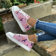 4th July Women's Star Graphic Canvas Low Top Sneakers