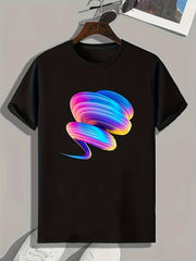 Neon Pattern Print Men's Graphic T shirt Casual Comfy Tee Summer Wear