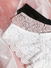 Floral Lace Bra & Panties Set Wireless Lingerie Women's Underwear