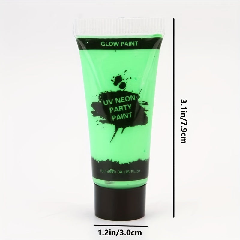 8 Vibrant UV Blacklight Body Paint Colors