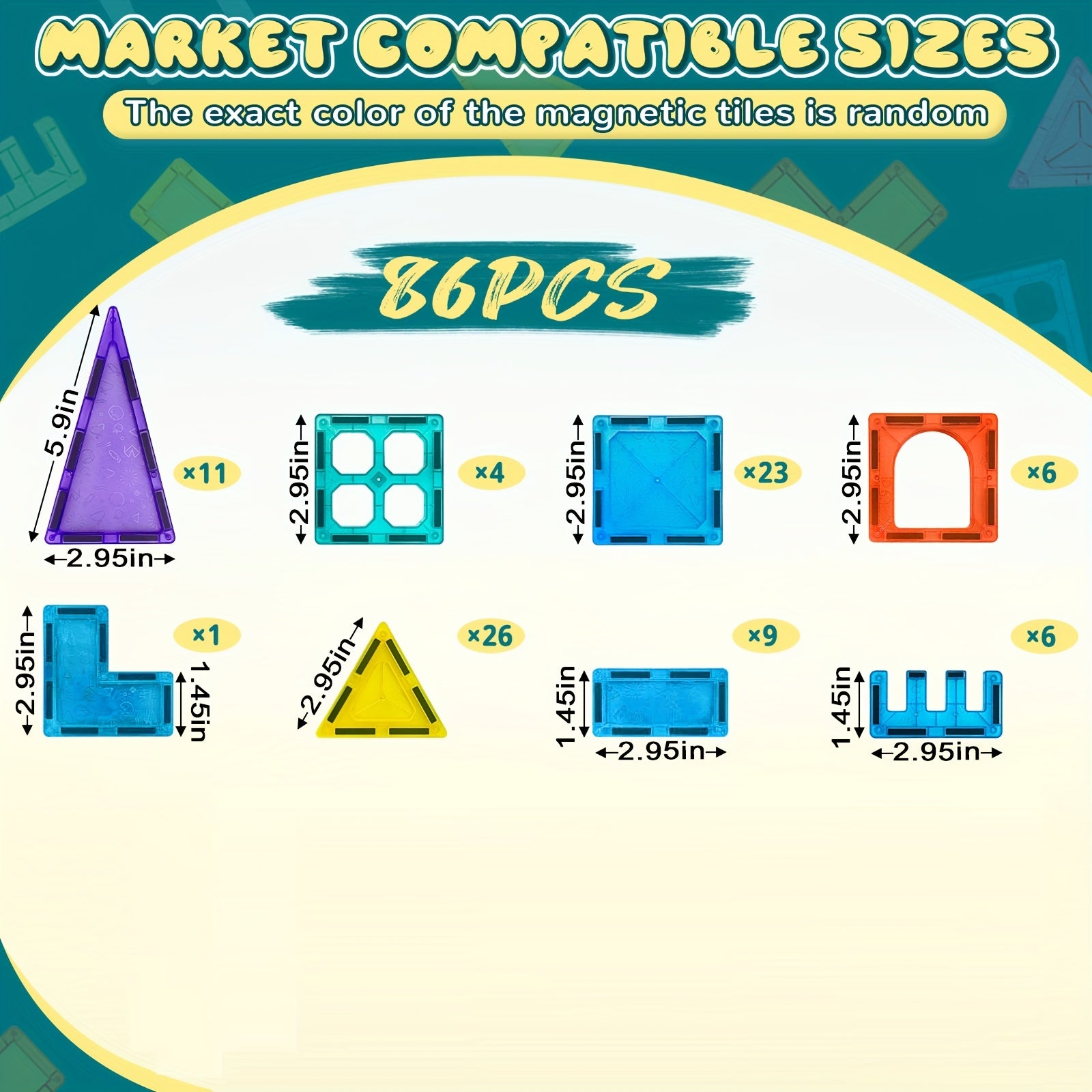 86pcs Ceramic Tile Building Kids Toys 3D Block Building Set
