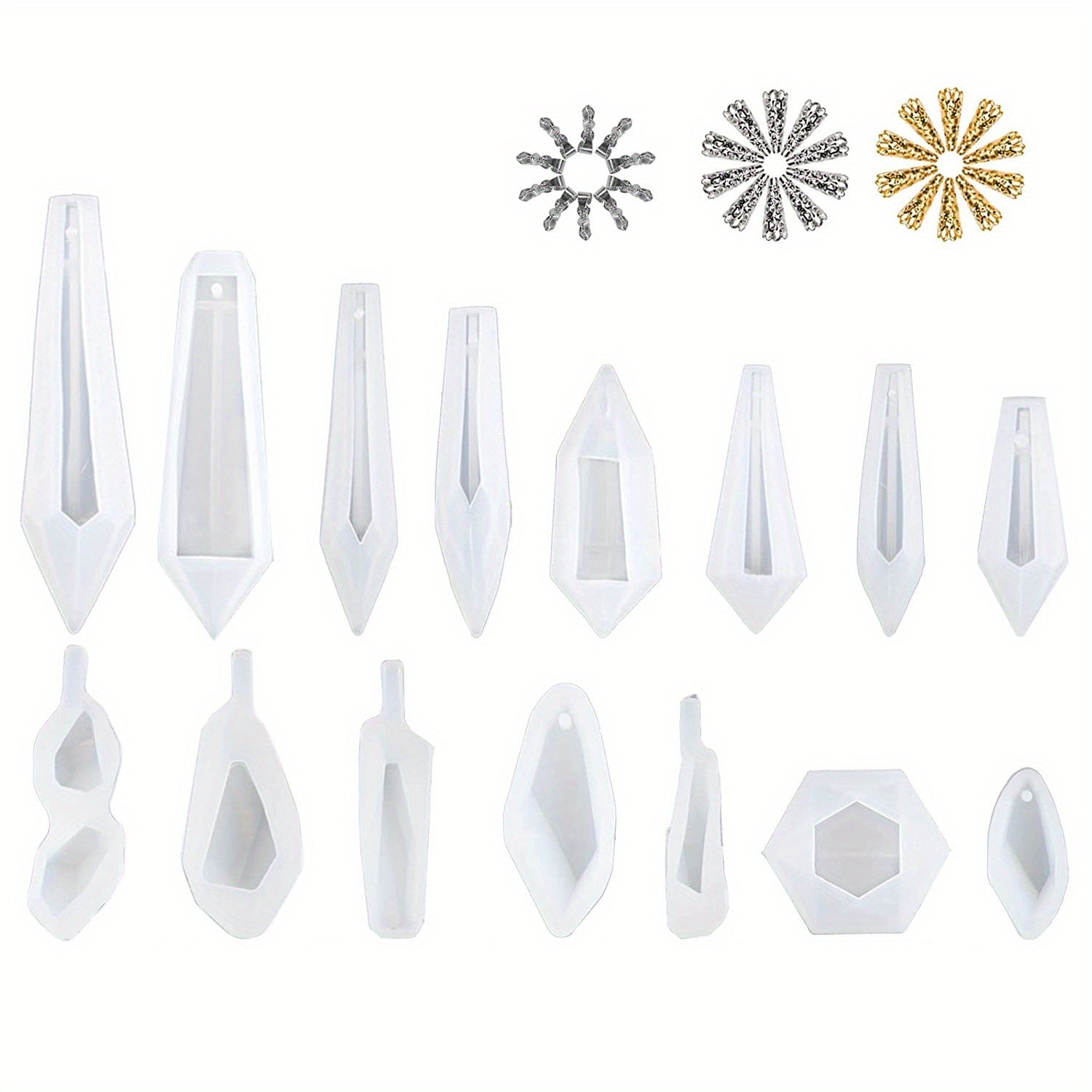 15pcs Resin Pendant Silicone Molds For DIY Jewelry Making