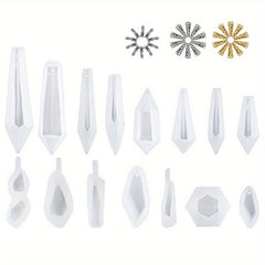 15pcs Resin Pendant Silicone Molds For DIY Jewelry Making