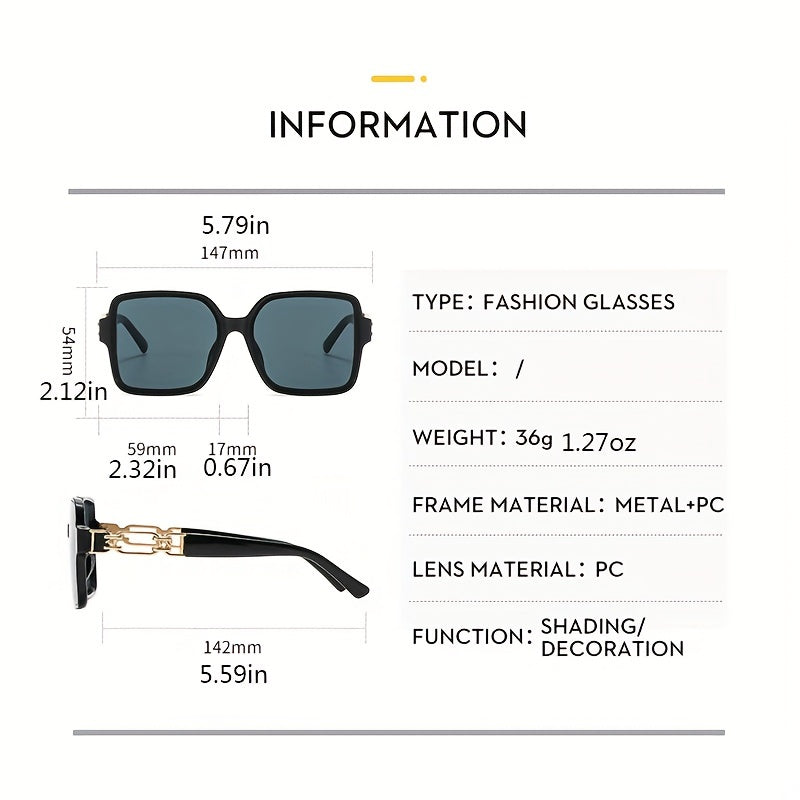 Large Square Frame Sunglasses For Women Men UV400