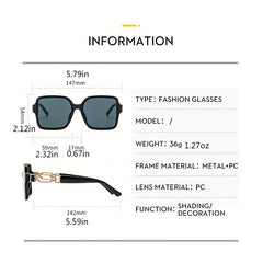 Large Square Frame Sunglasses For Women Men UV400