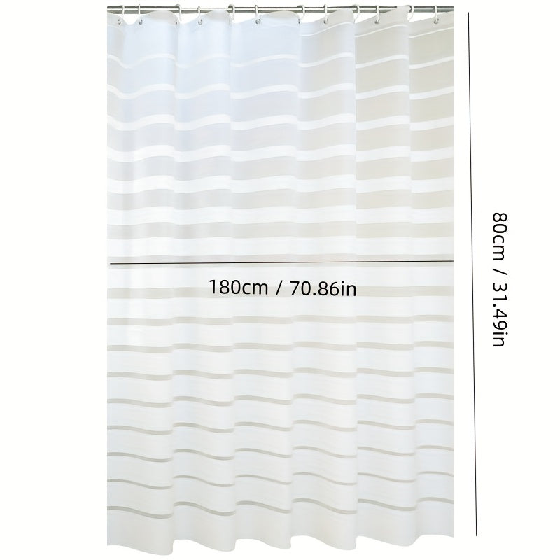 Modern Striped Shower Curtain PEVA Waterproof Bathroom Decor