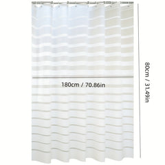 Modern Striped Shower Curtain PEVA Waterproof Bathroom Decor