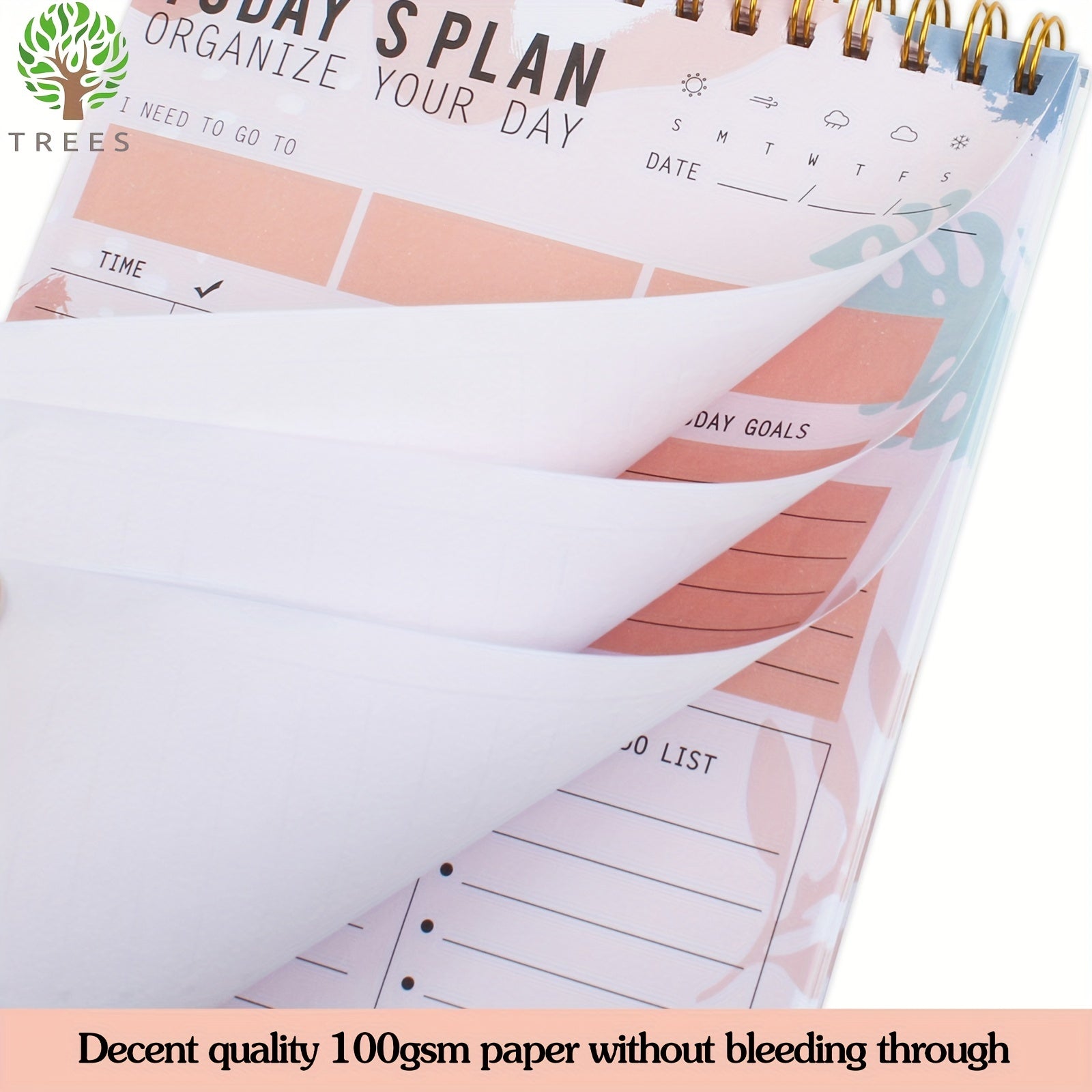 Trees Daily To Do List Planner Checklist Undated Daily Schedule Agenda