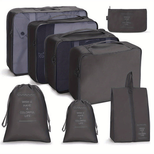 8 Set Packing Cubes For Suitcases Luggage Storage Bags Portable