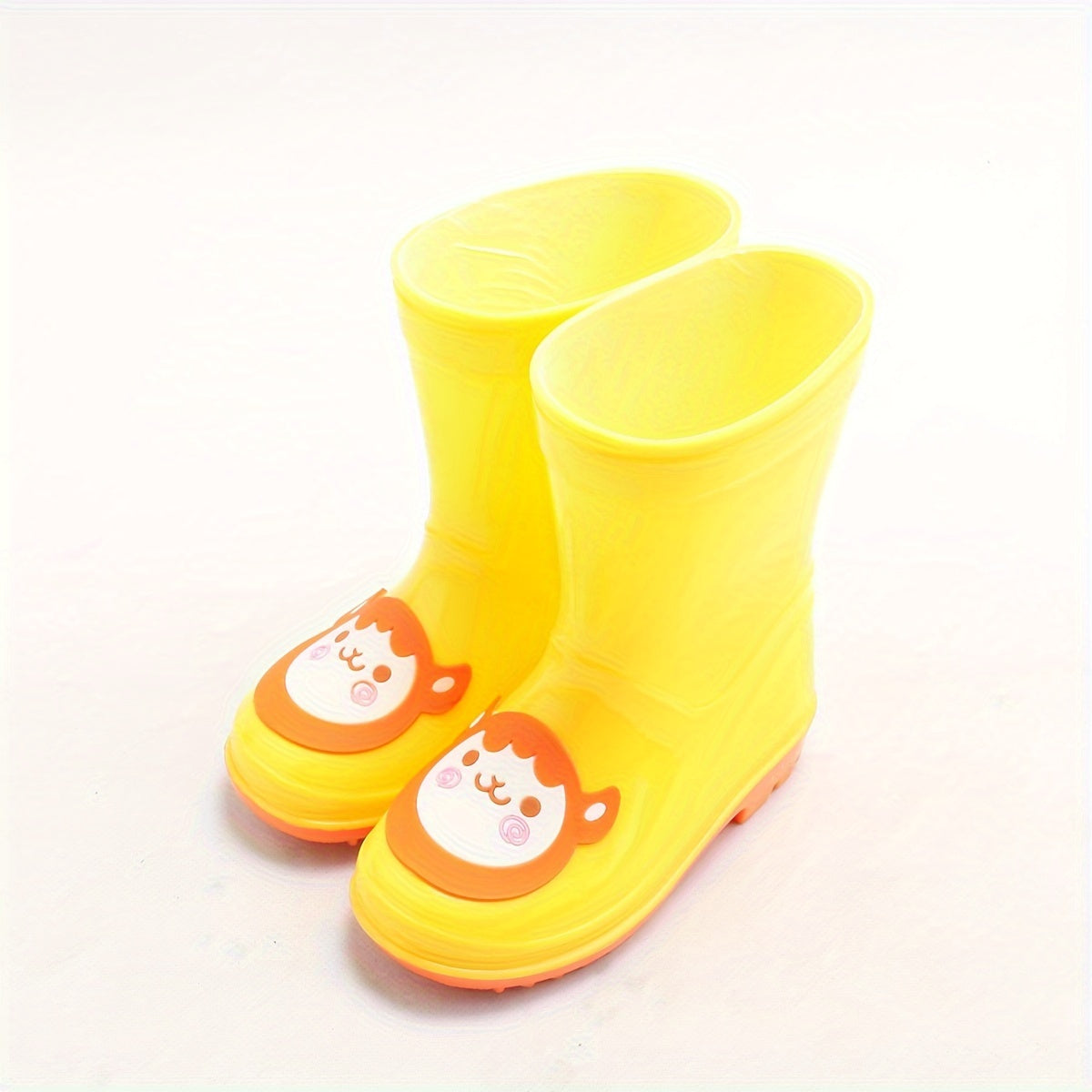 Girls Animal Decorated Solid Rain Boots Slip On Non-slip Waterproof Shoes
