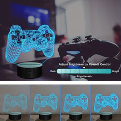 3D Gamepad Lamp Night Light 16 Colors Changing Remote Gamer Gift Kids Bedroom