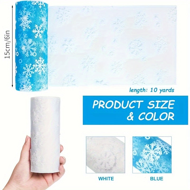 Snowflake Tulle Roll Christmas Tulle Fabric Winter Wonderland Party Supplies