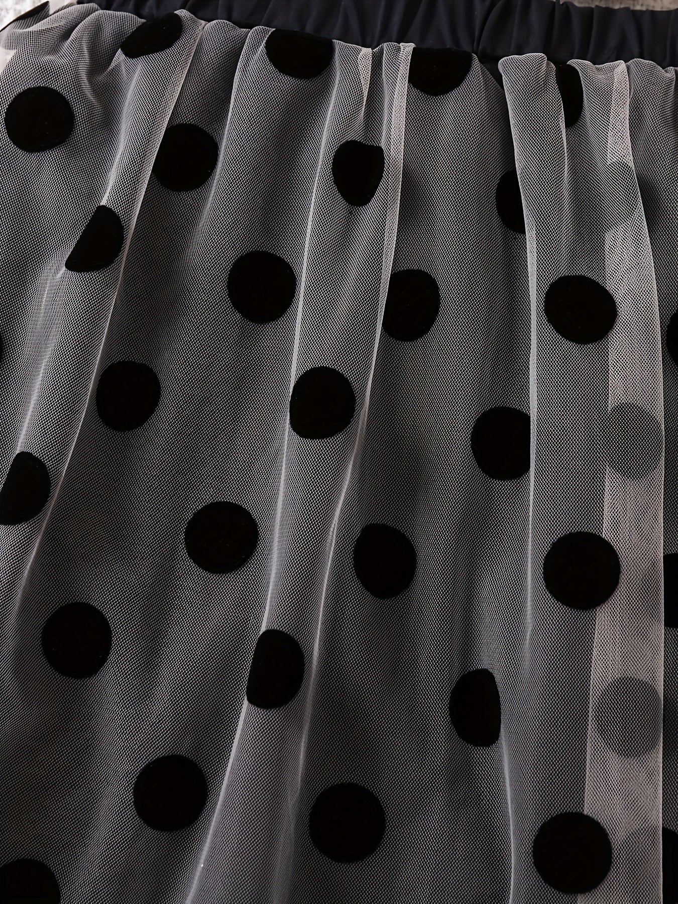 Girls Polka Dot Mesh Skirt Casual Midi Dress For Kids