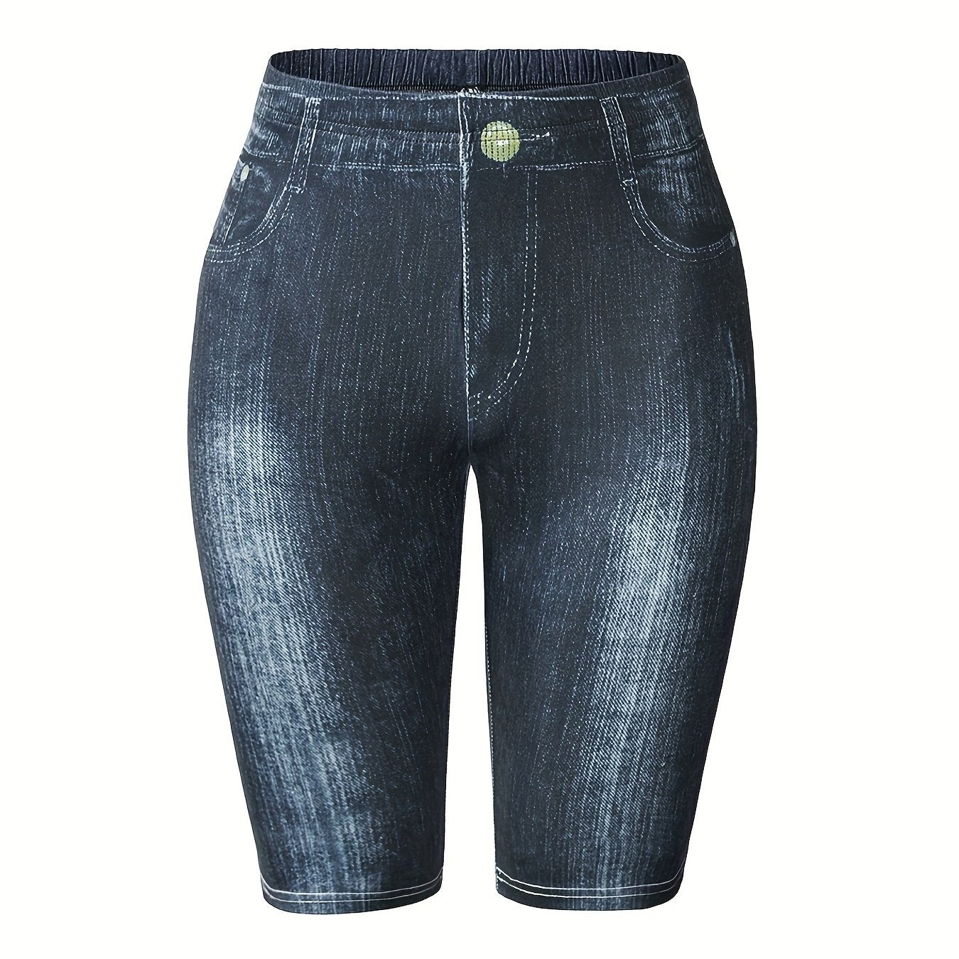 High Waist Denim Print Leggings for Women
