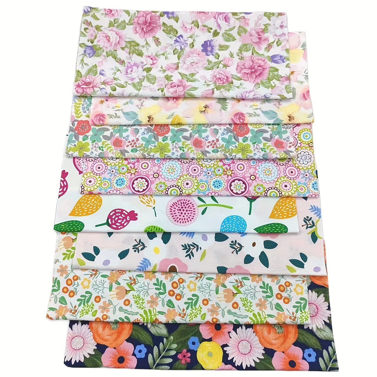 8pcs Multicolor Patchwork Cotton Fabric Sewing Quilting Material DIY Craft