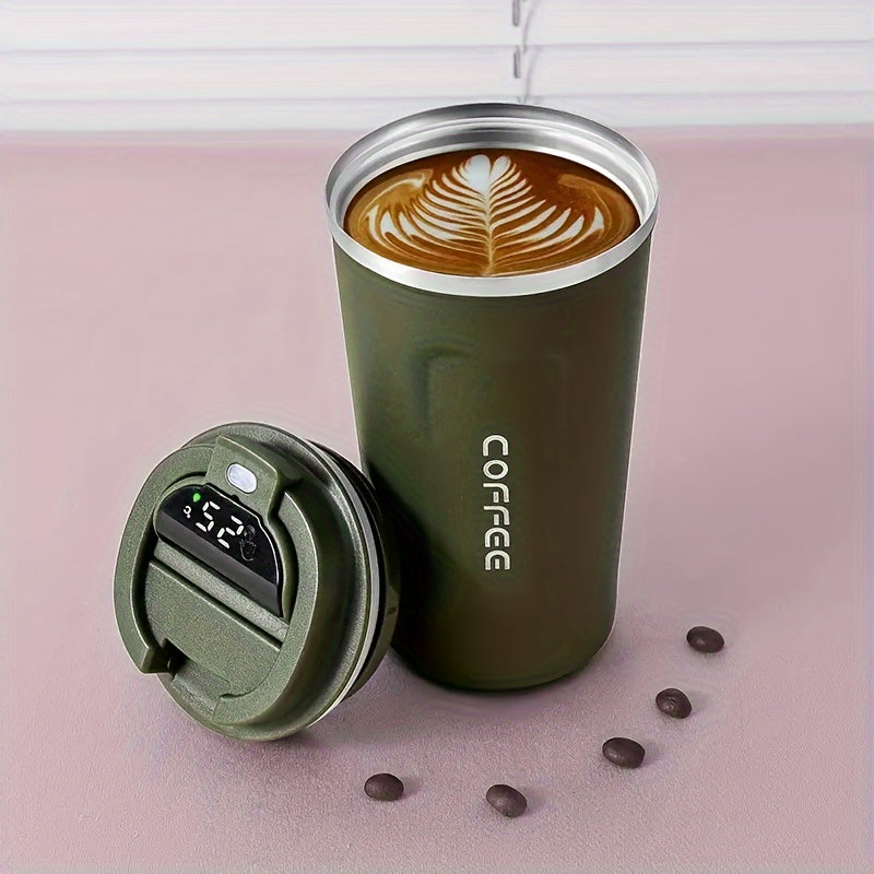 Stainless Steel Water Bottle 17.25oz Temperature Display Insulated Coffee Cup