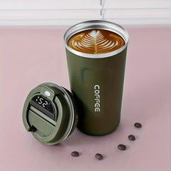 Stainless Steel Water Bottle 17.25oz Temperature Display Insulated Coffee Cup