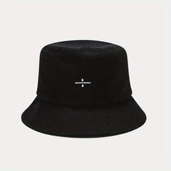 Unisex Sunshade Towel Material Bucket Hat with Division Sign Embroidery