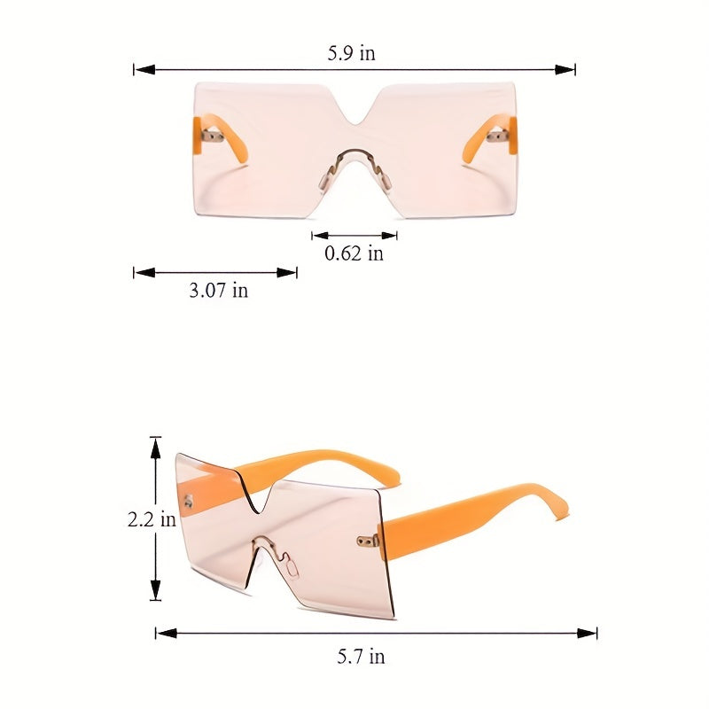 Oversized Square Sunglasses Candy Gradient UV400