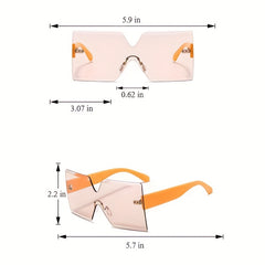Oversized Square Sunglasses Candy Gradient UV400