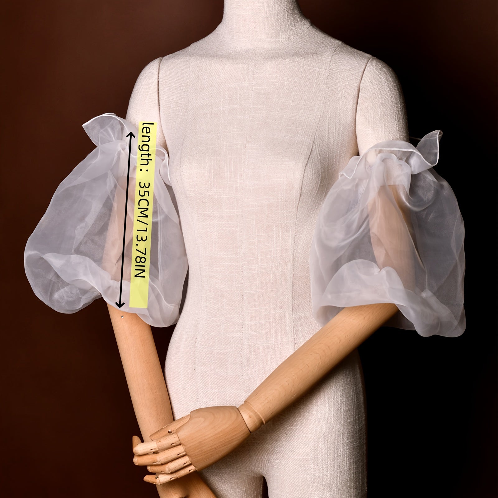 Organza Bridal Sleeves Detachable Puff Tulle Wedding Accessories