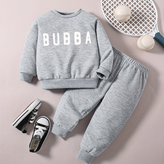 Baby Boy Letter Graphic Sweatshirt Pants Set Kids Clothes
