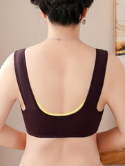 Floral Print Front Buckle Wireless Bra for Women