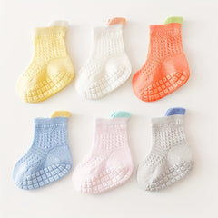 6 Pairs Baby Girls Mesh Crew Socks 1-3 Years