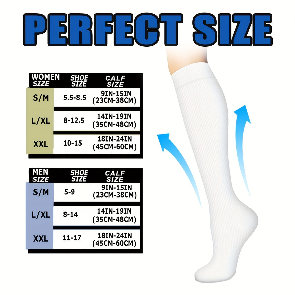 Copper Compression Socks For Women Men 15-20 Mmhg Knee High Socks