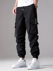 Men's Drawstring Cargo Pants Loose Fit Joggers