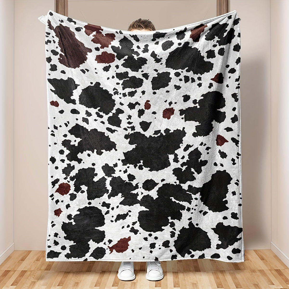 Cow Pattern Casual Throw Blanket Winter Warm Flannel Blanket