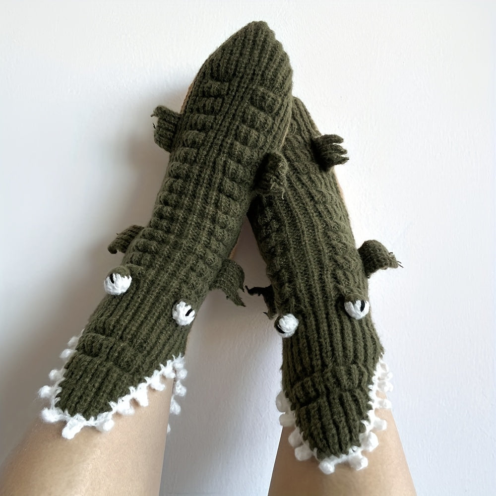 Funny Cartoon Crocodile Socks for Women