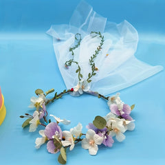 Romantic Bridal Floral Mesh Veil Sexy Lingerie Accessory