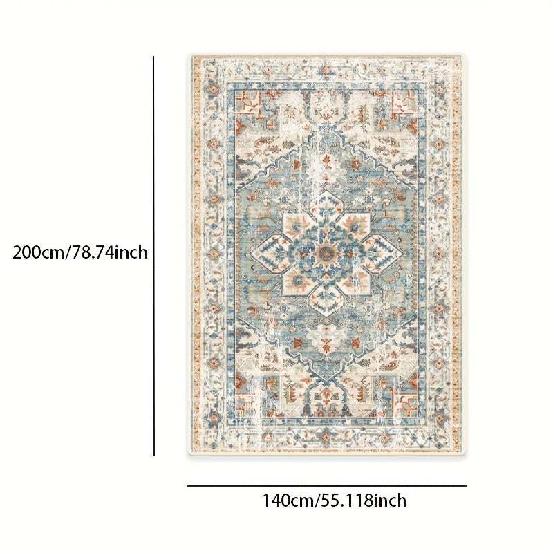 Large Boho Area Rug Vintage Persian Carpet Anti-slip Base Living Room Bedroom