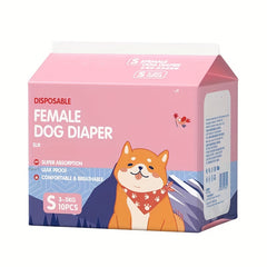 10pcs Disposable Dog Diapers High Absorbent Quick Dry Pet Sanitary Physiological