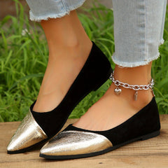 Women's Colorblock Flat Shoes Point Toe Work Shoes Women's Lightweight