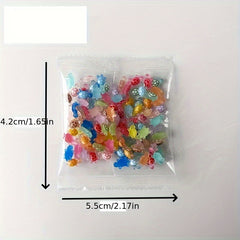 100pcs Glow in the Dark Mini Turtle Toys Multicolor Nail Art Charms