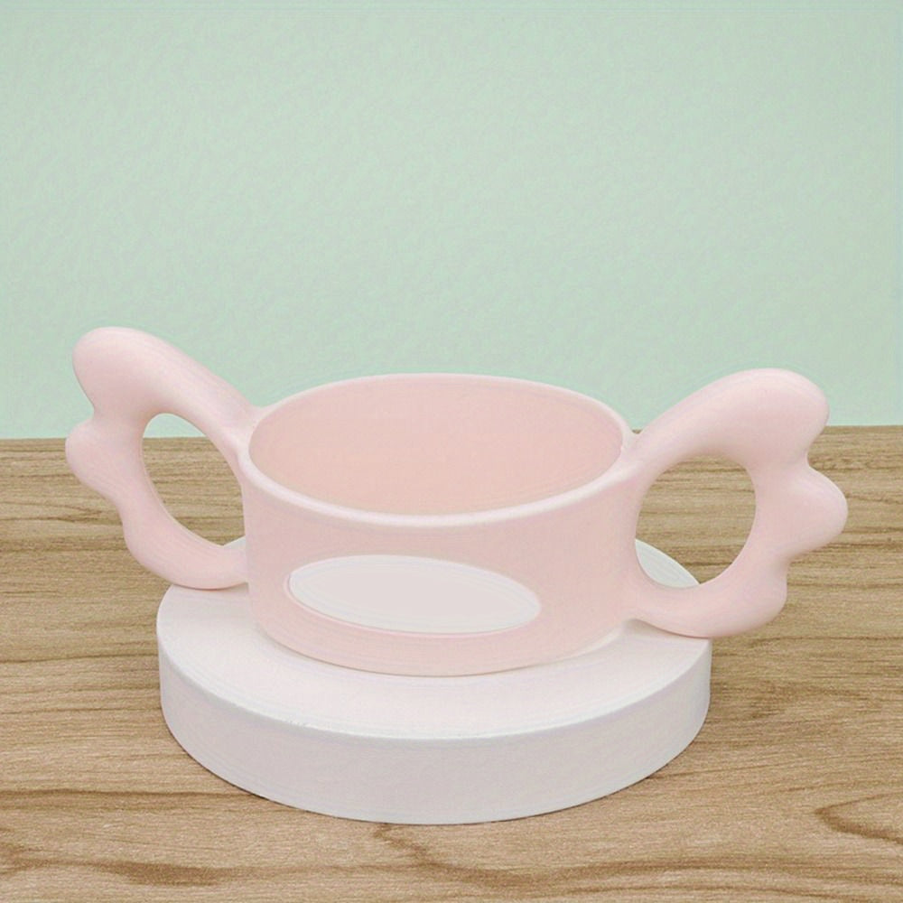 1pc Silicone Baby Bottle Handle Wide Neck Wing Shape