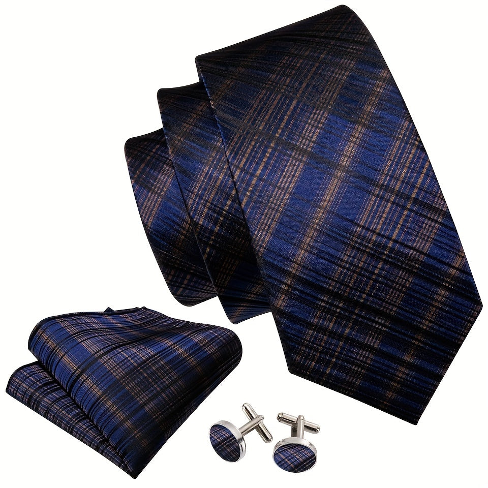 Men's Silk Striped Necktie Set Wedding