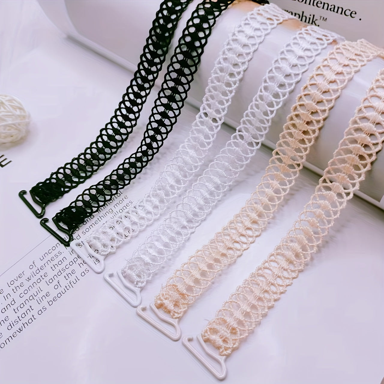 Circular Embroidery Shoulder Straps Adjustable Underwear Straps